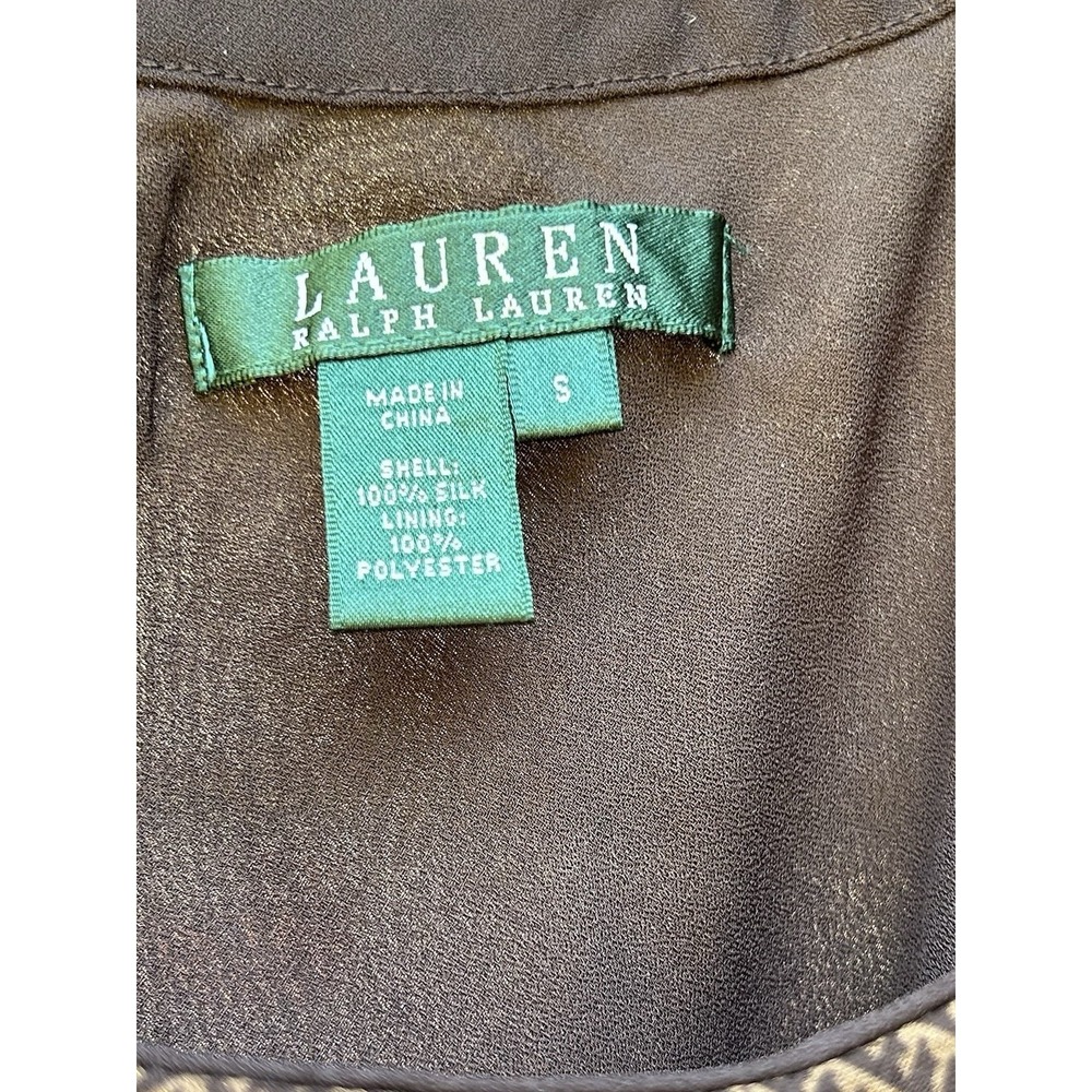 LAUREN RALPH LAUREN Brown Silk Ruffle Skirt Plaid Midi Size Small NWOT Y2K - Picture 4 of 7